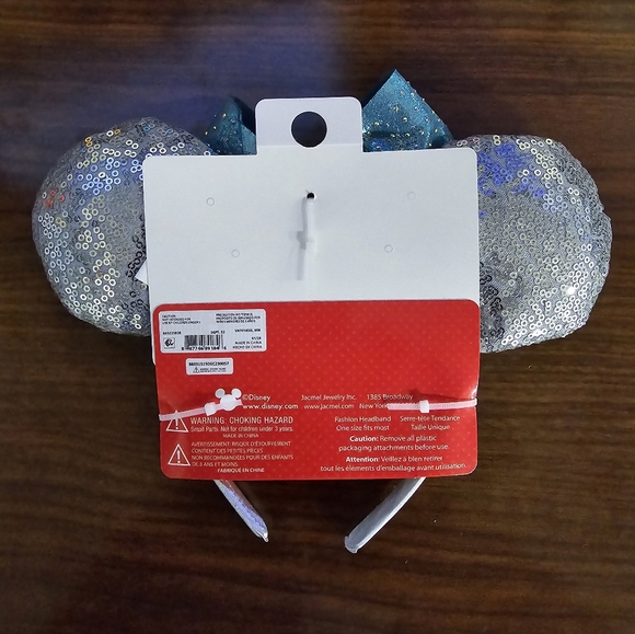 Disney Minnie Mouse Silver and Teal Ears Headband - NWT - Picture 2 of 2
